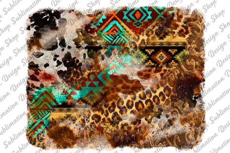 Aztec Leopard Cowhide Background Sublimation