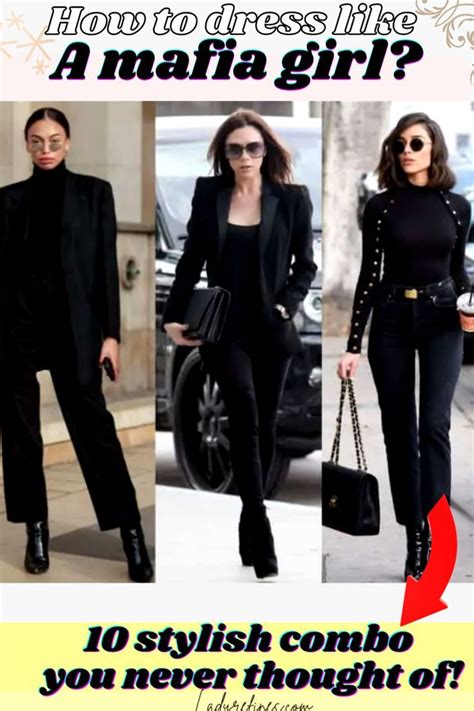 MODERN LOOKS WITH TIPS Mafia Boss Outfit Black Suit Fashion Advice Woman Tips Outfits