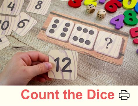 Count The Dice Number Activity Preschool Pre K Kindergarten Etsy