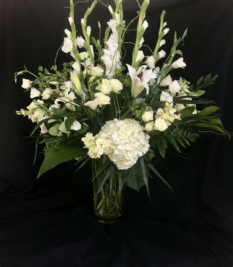 All White Elegance Vase In Valhalla Ny Grayrock Florist Llc