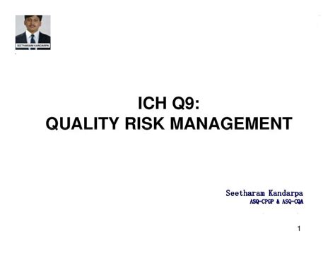 Ich Q9 Quality Risk Management
