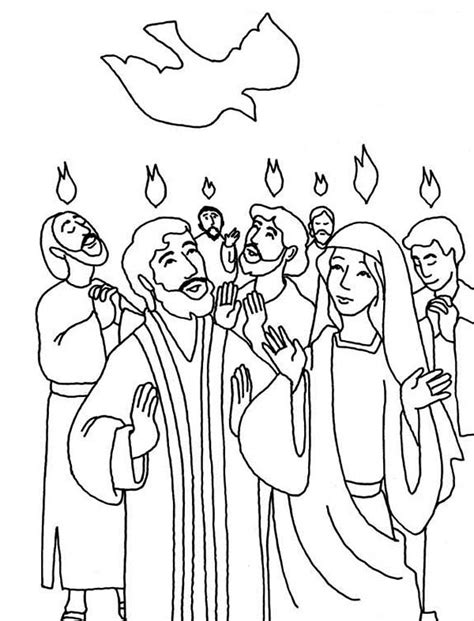 Everyone Is Praise Pentecost Day Coloring Page Color Luna Free Bible