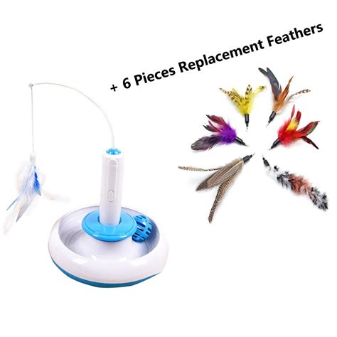 Electric Rotate Cat Feather Platehomedeco Interactive Cat Toy Spinning