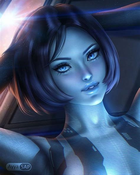 🧑🏻‍🎨 Ayyasap On Instagram “halo Waifu Cortana 💙😈” Anime Fanart