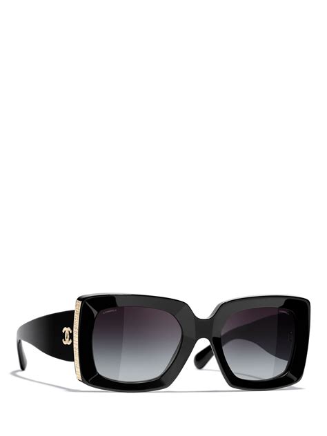 Chanel Square Sunglasses Ch5435 Black At John Lewis And Partners