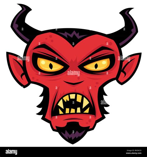 Mad Devil Character Cartoon Illustration Of A Mean Red Devil Stock