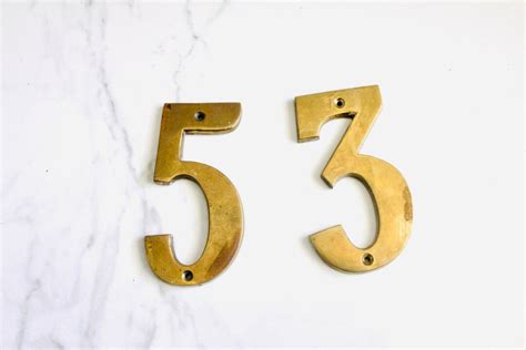 Brass Address Numbers Vintage Address Numbers Etsy