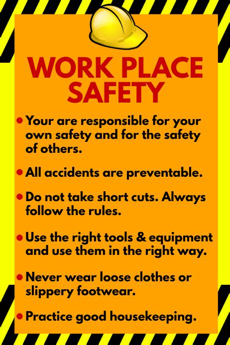 Workplace Safety Posters Printable