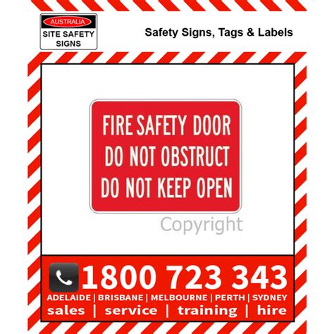 Purchase Fire Safety Door Do Not Obstruct 225x300mm Metal Self Stick