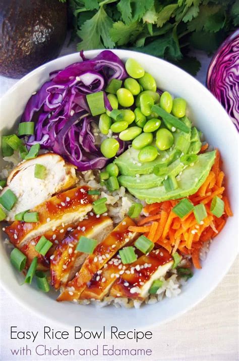 Easy Rice Bowl Recipe With Chicken And Edamame Suburbia Unwrapped