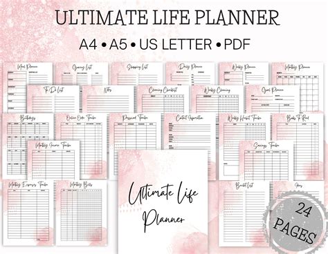 Printable Life Planner Bundle Printable Home Management Etsy UK In