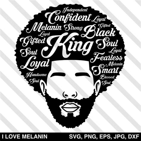 Black King Afro Man Svg I Love Melanin