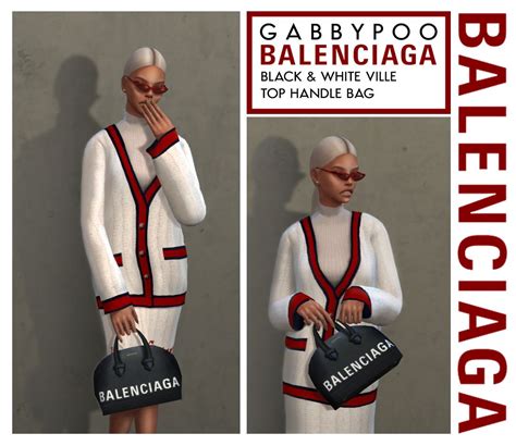 Gabbypoo — Balenciaga Black And White Ville Top Handle Bag Sims