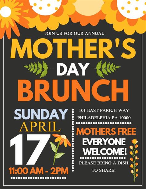 Mothers Day Lunch Flyer Design Click To Customize Flyer Design
