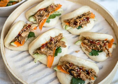 chinese pulled pork steamed buns bao buns