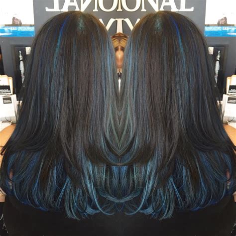 Dark Hair With Blue Highlights Hair Colors Ideas