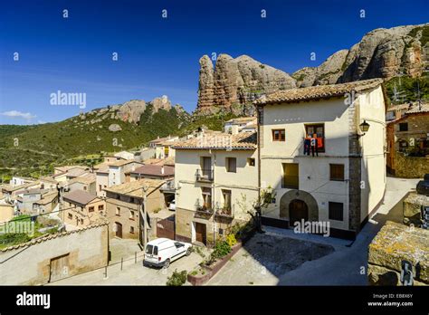 Panoramic Views Of Aguero Town Huesca Aragon Spain Stock Photo Alamy