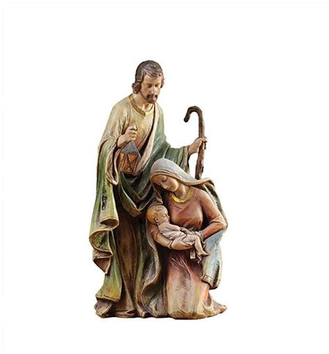 Joseph And Kneeling Mary Holding Jesus 15 Inch Christmas Nativity Scene
