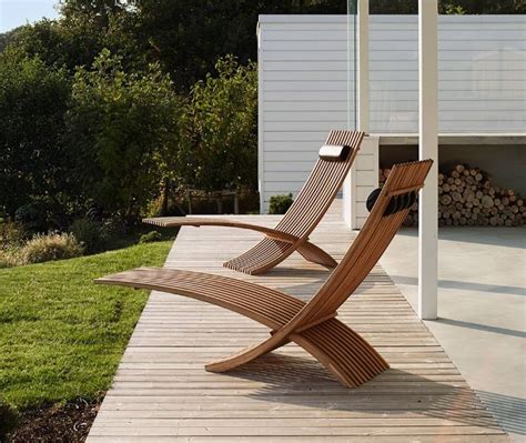 SKARGAARDEN  Chaise longue de jardin tout en bois moderne  De chez