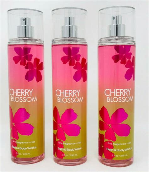 Lot 3 Bath And Body Works Cherry Blossom Women Fragrance Mist Body Spray