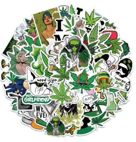 Random Sticker Pack Weed Stoner Hemp 420 Hipster Cartoon Etsy