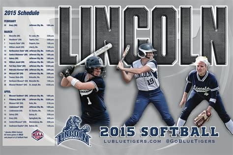 Haven't been picked through in years, who knows what may be. Lincoln (Mo.) Softball schedule poster | College baseball ...