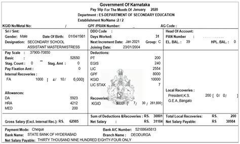 Karnataka Employee Pay Slip 2023 Download From Hrms Login Portal