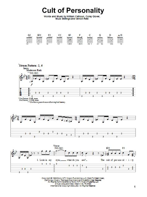 Original lyrics of cult of personality song by boyo. Cult Of Personality | Sheet Music Direct