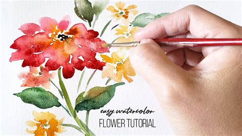 Easy Watercolor Flower Tutorial Step By Step Learn Watercolor Epi 01