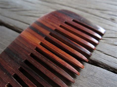 Wooden Hair Comb Comfortable Size Smooth Long Handle Dark Etsy