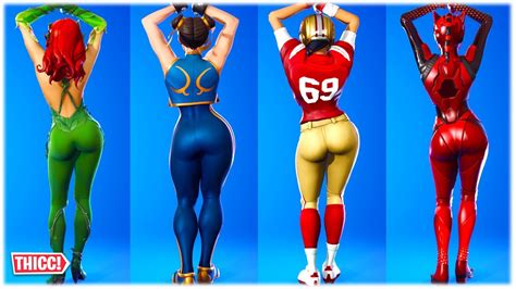Fortnite Thicc Pump Me Up Dance Showcased With Every Hot Female Skin Icon Series 🍑 ️ Youtube