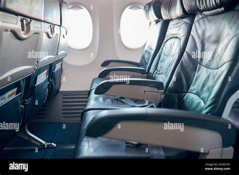 Empty Airplane Seats In The New Cabin Stock Photo Alamy