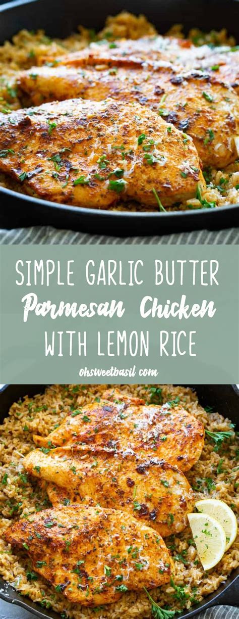 This easy chicken parmesan recipe is very similar to chicken cacciatore. Simple Garlic Parmesan Chicken with Lemon Rice | Recipe ...