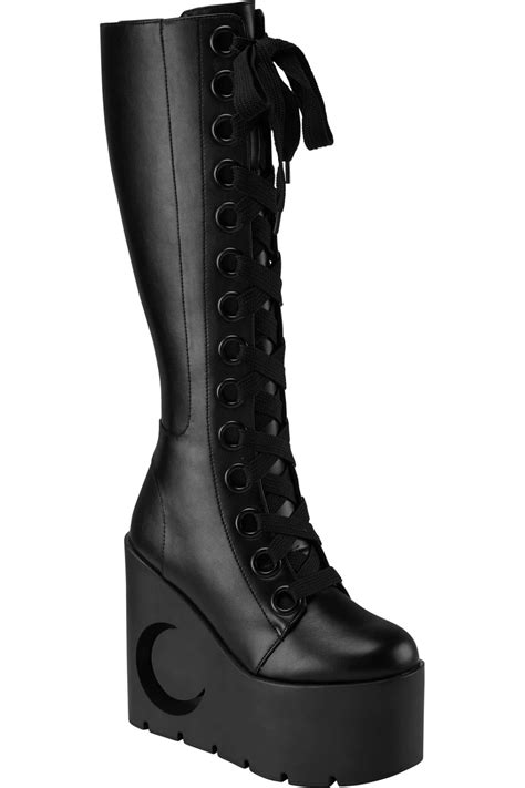 dawn wedge boots killstar wedge boots goth shoes gothic shoes