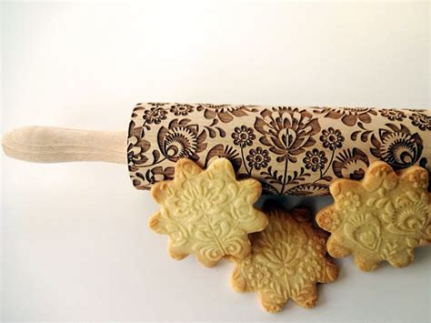 Folk Pattern Embossing Rolling Pin Engraved Rolling Pin For Embossed