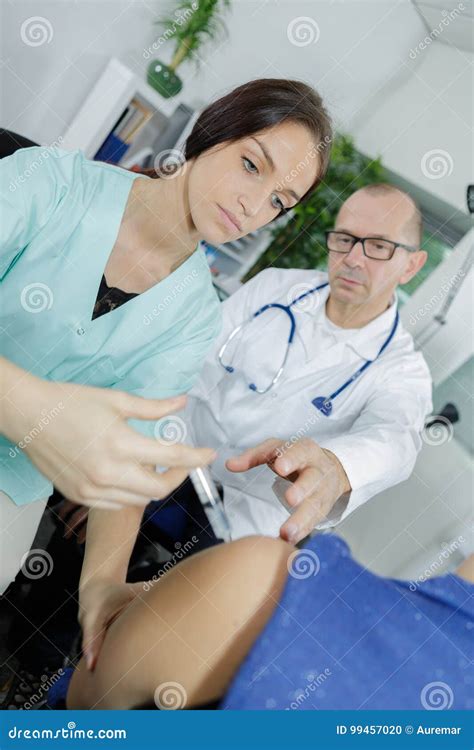 Nurse Doing First Injection Stock Photo Image Of Female Inspection