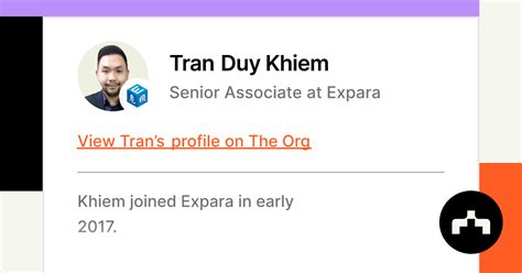 Tran Duy Khiem Senior Associate At Expara The Org
