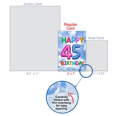 inflated messages 45 humorous milestone birthday paper card