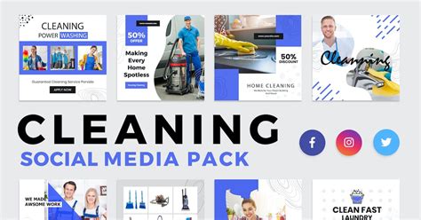 Cleaning Services Social Media Template Graphic Templates Envato