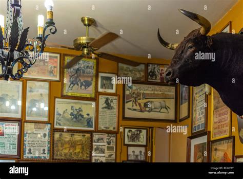 Interior Of A Typical Restaurant For Bull Fighting Aficionados In