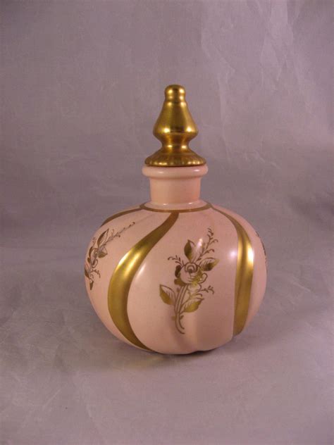 Vintage Orlik Perfume Porcelain Bottle With Hand Painted Gold Roses