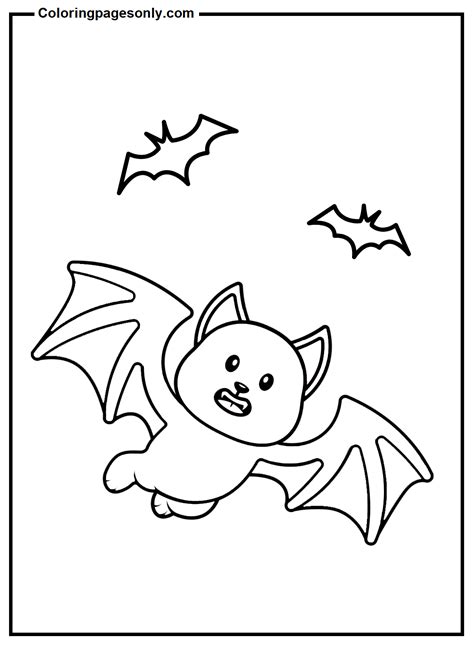 Cute Bats Coloring Page Free Printable Coloring Pages