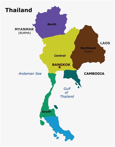 Thailand Map By Provinces Thailand Map By Region Transparent Png