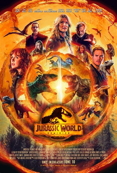 Jurassic World Dominion Golden Poster By Andrew VM 2022 Dinosaurios