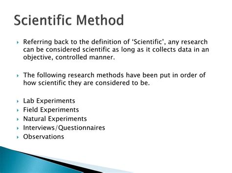 Ppt The Use Of The Scientific Method In Psychology Powerpoint