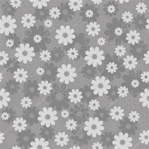 Floral seamless pattern with white chamomile. Gray floral pattern — Stock Vector © Nenochka #9525309
