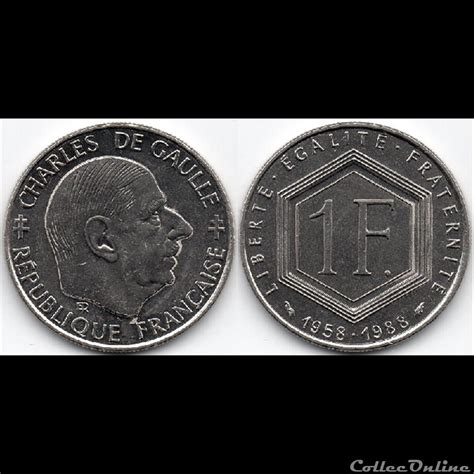 1 Franc Commémorative Charles De Gaulle 1988 Coins World