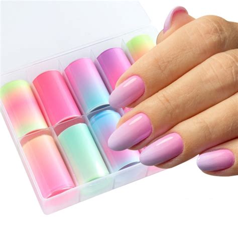 9colorsset Holo Holographic Nail Foils For Manicure Transfer Sticker