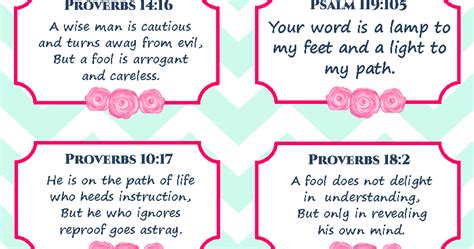 The Blogging Pastors Wife 8 Printable Verse Cards On Wisdom