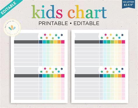 Editable Chore Charts For Multiple Children Chore Charts For Kids